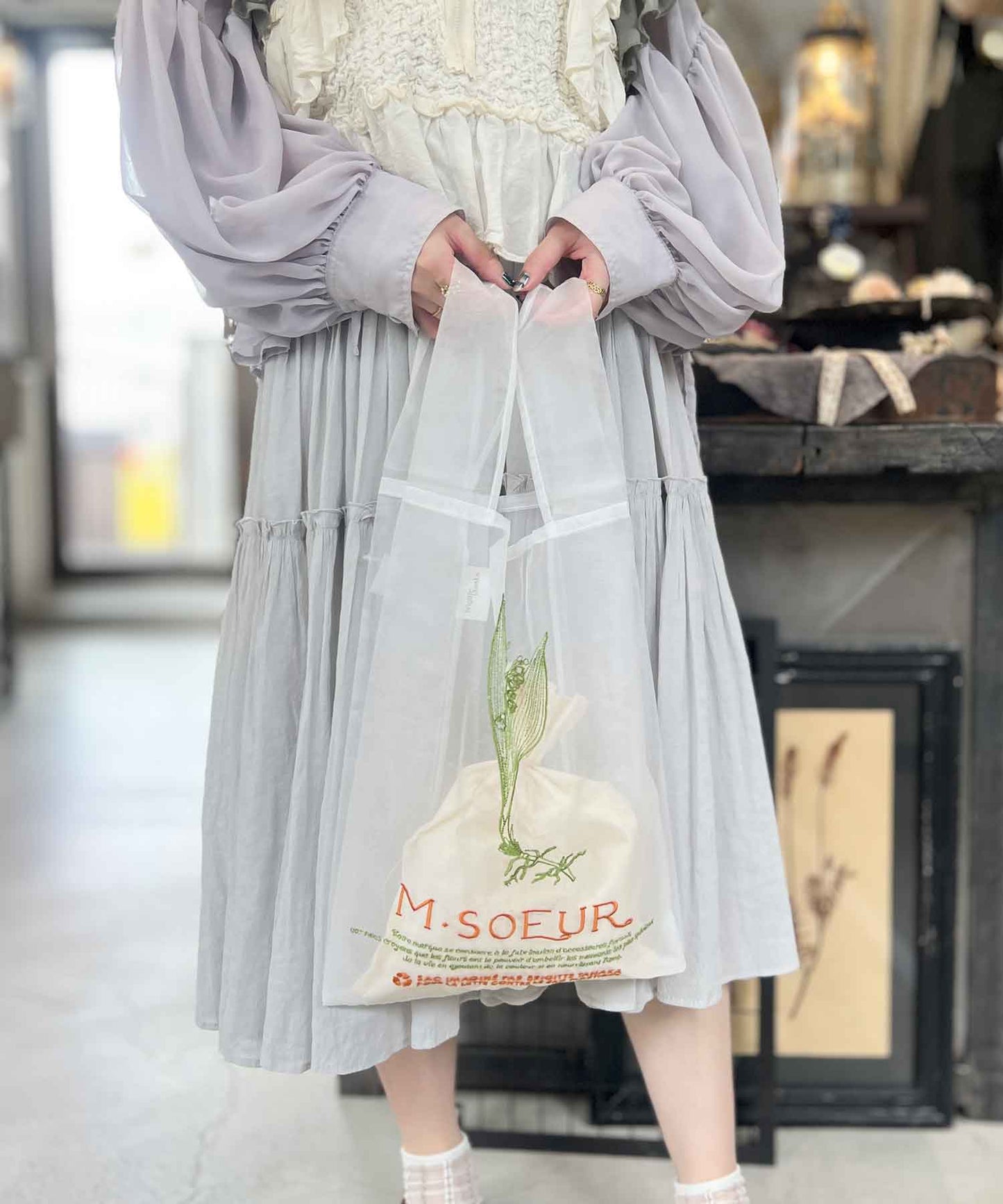 【brigitte tanaka × m.soeur】オーガンジーバッグ