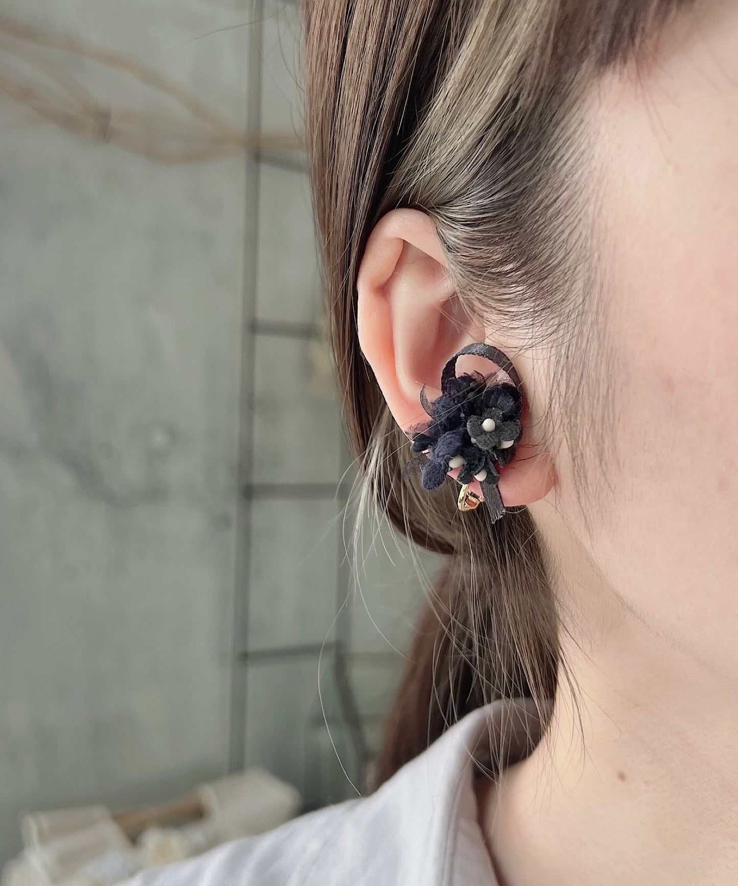 アジサイの花束ピアス/イヤリング