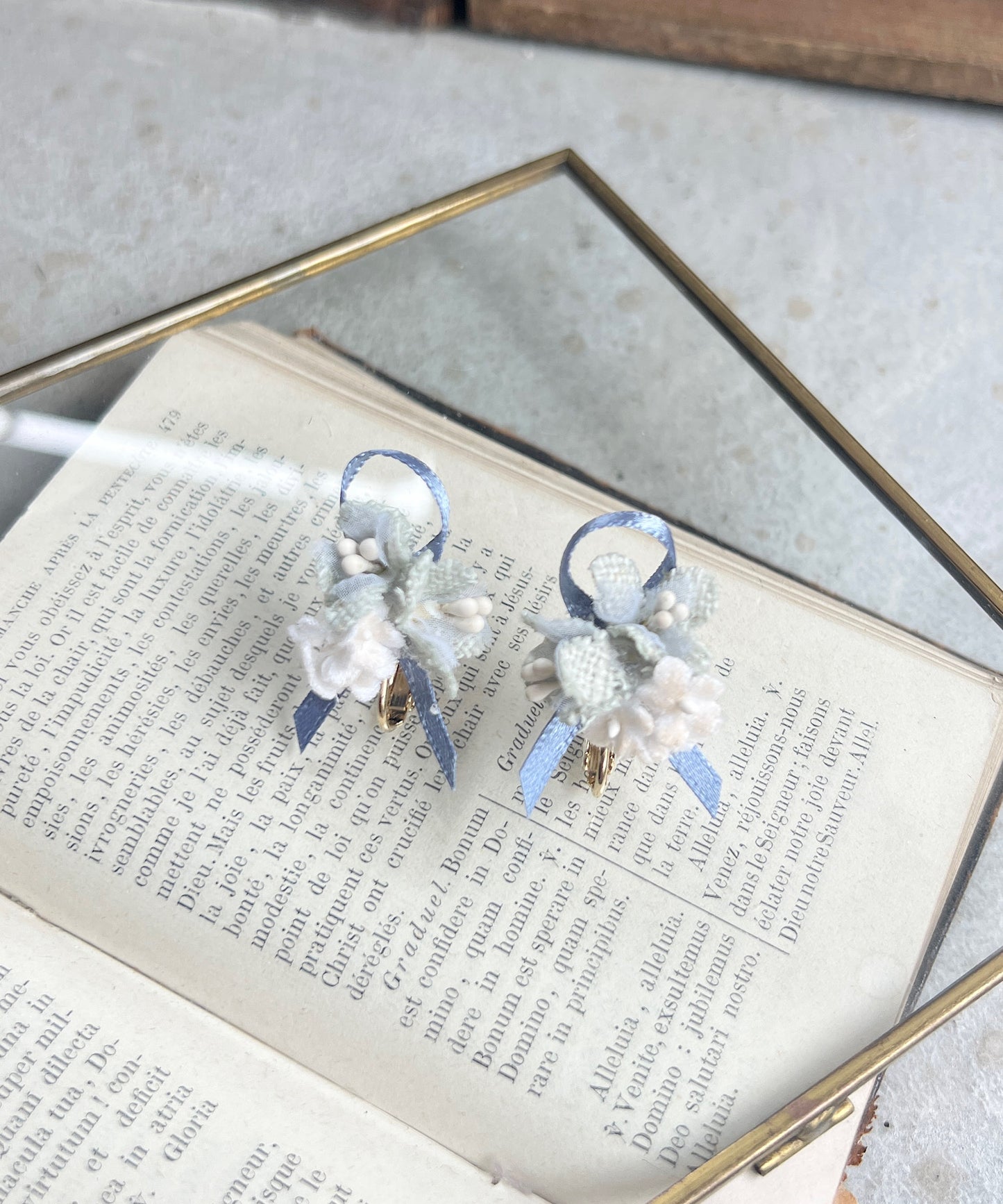 アジサイの花束ピアス/イヤリング