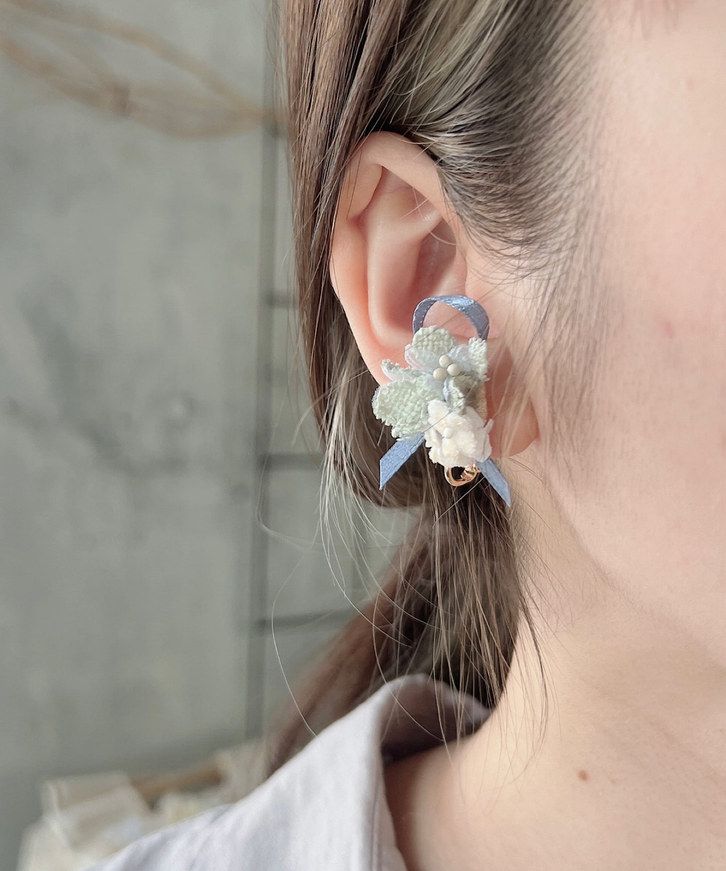 アジサイの花束ピアス/イヤリング
