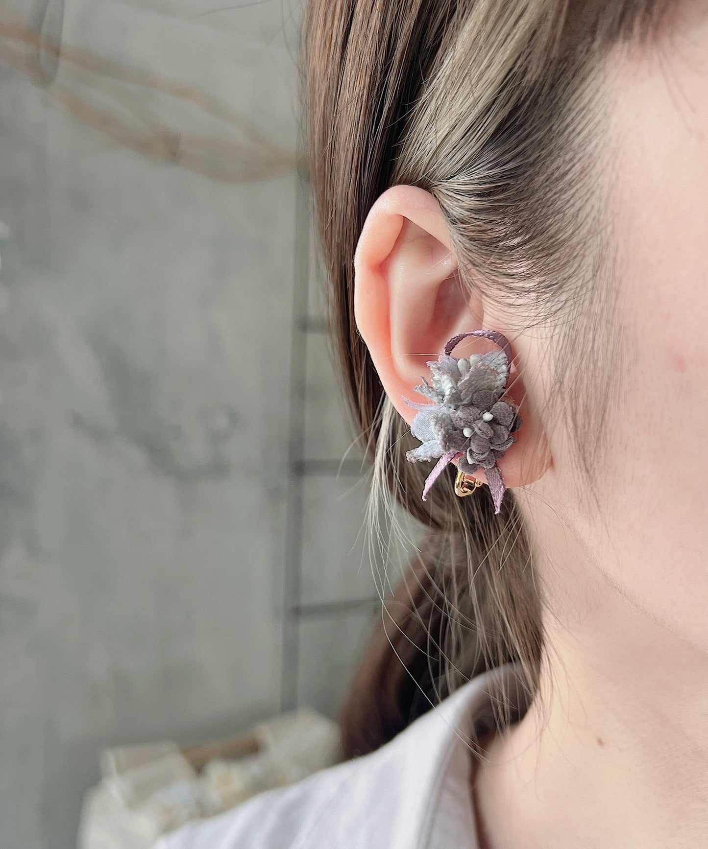 アジサイの花束ピアス/イヤリング