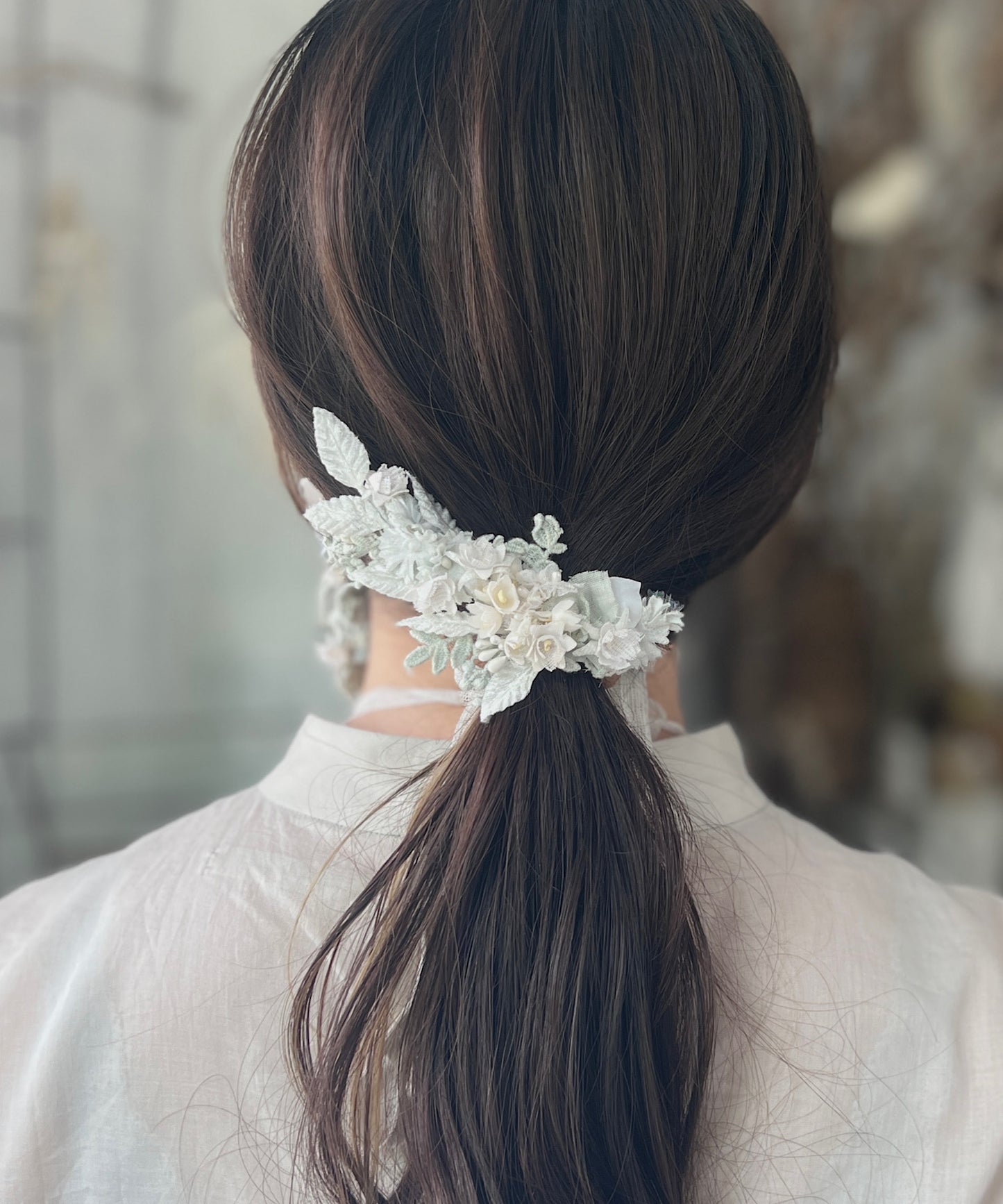 ツルリーフとお花のクリップ