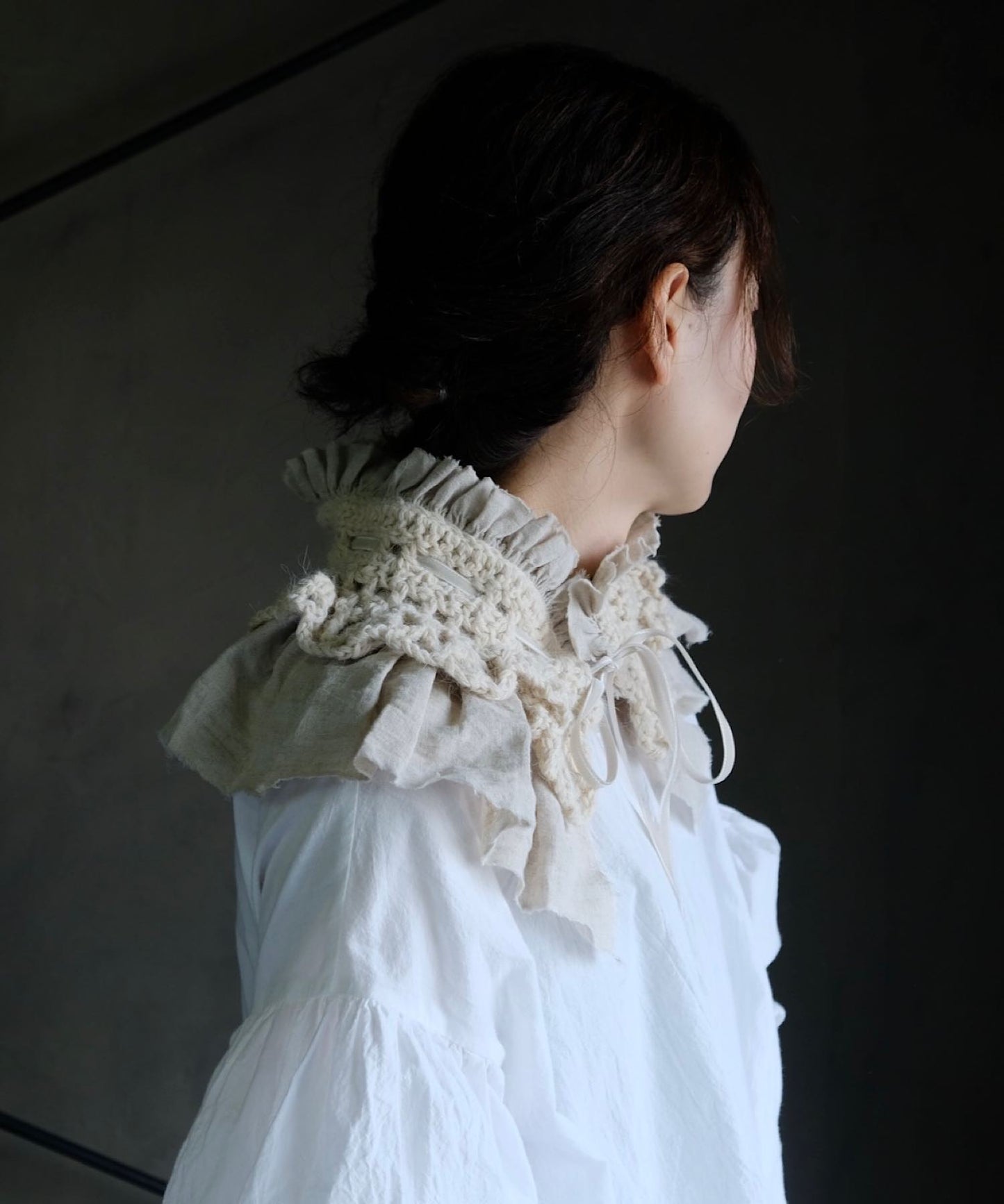 【予約販売】手編みのフリルティペット