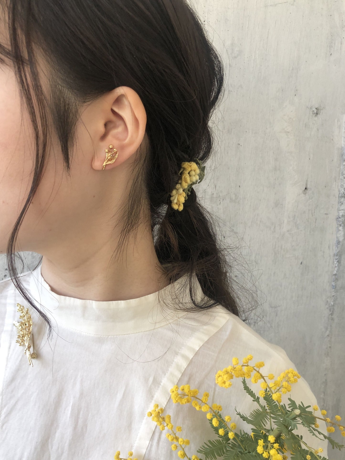 真鍮のミモザピアス / イヤリング