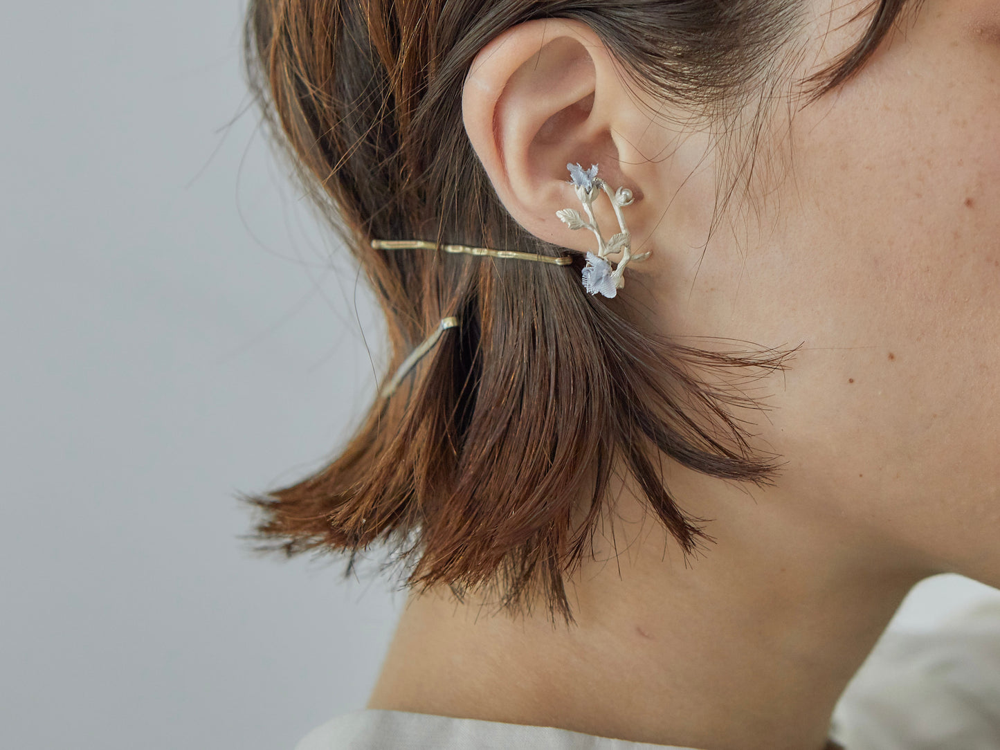 花とつぼみのシルバーイヤーカフ*silver