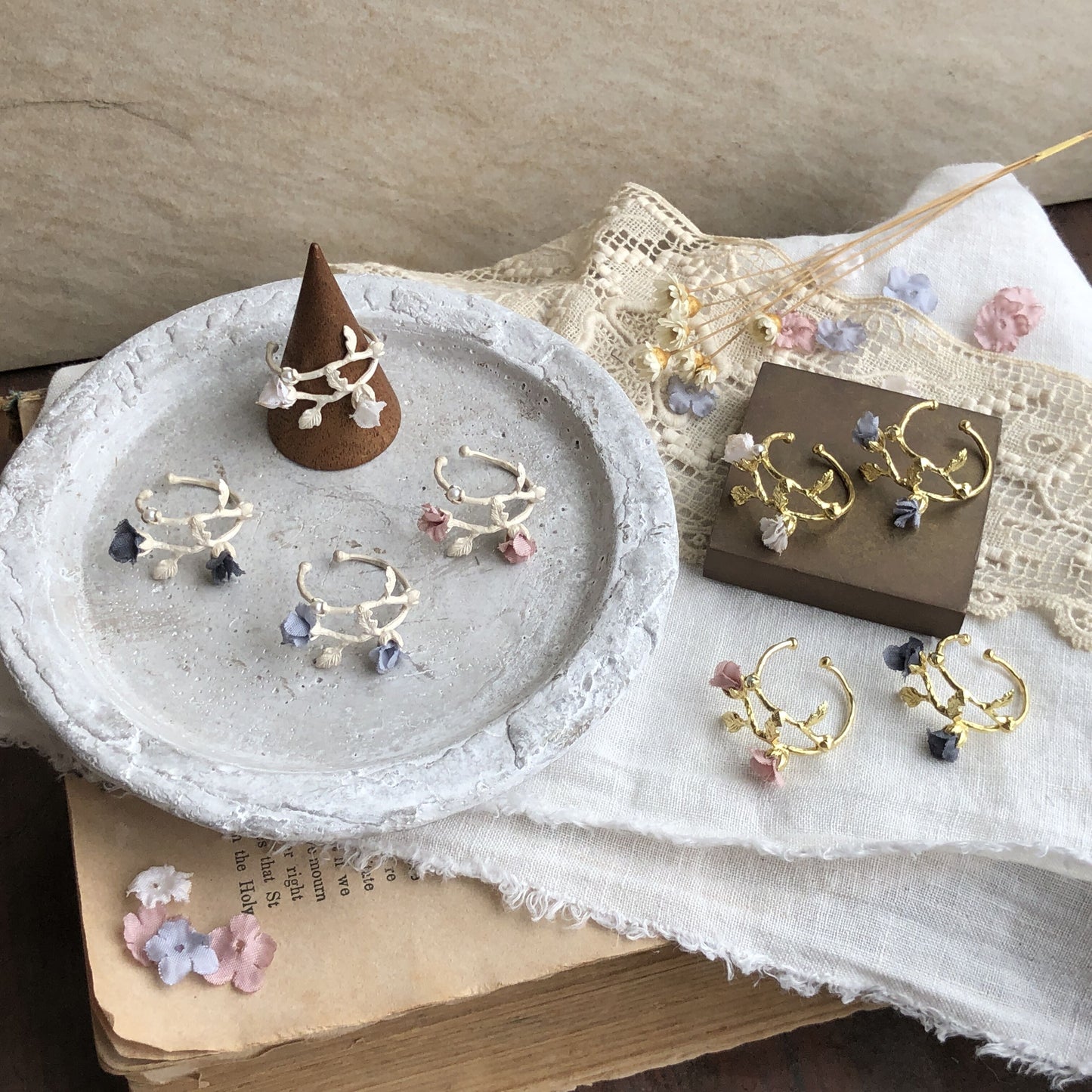 花とつぼみのシルバーイヤーカフ*silver