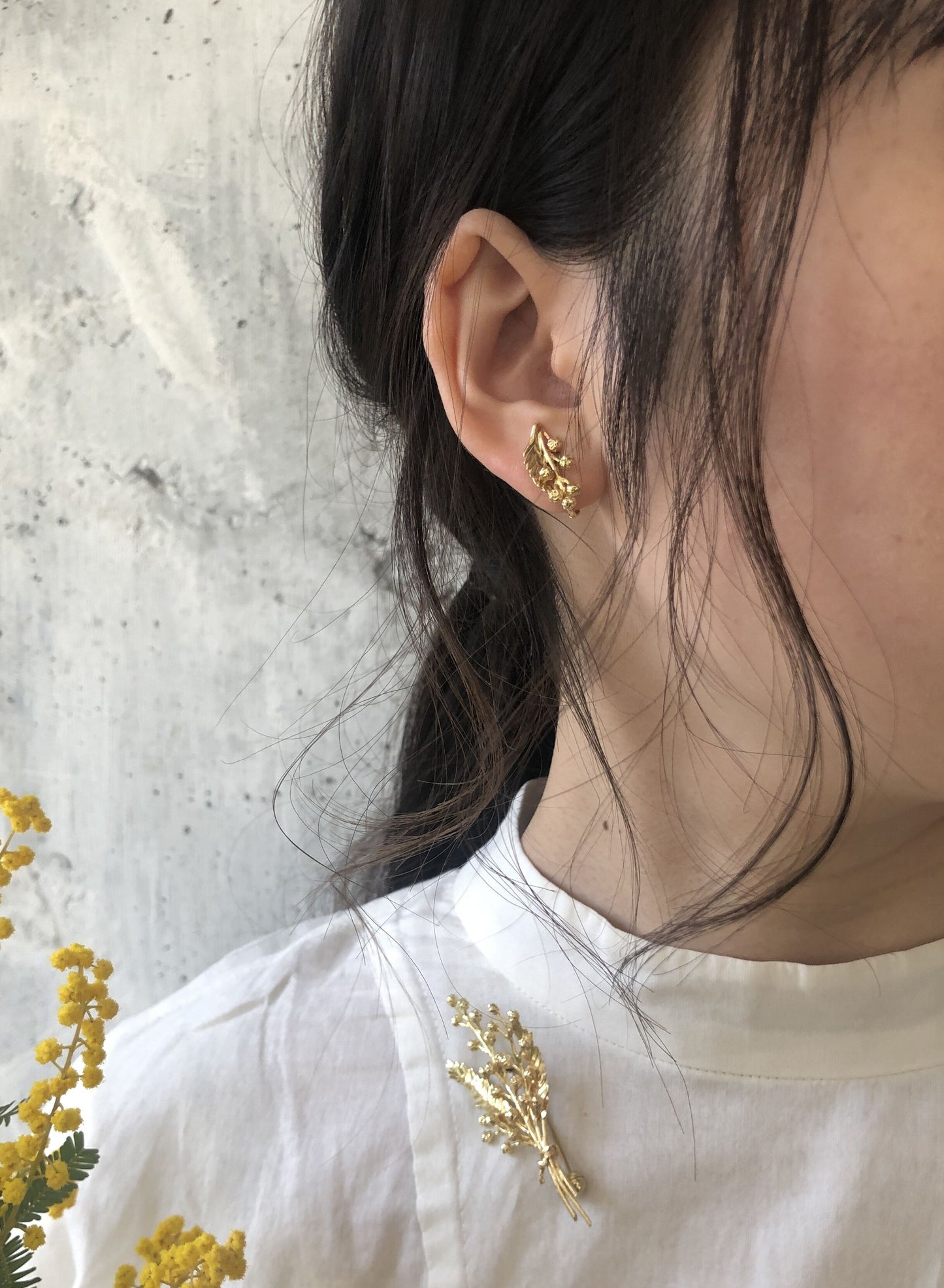 真鍮のミモザピアス / イヤリング