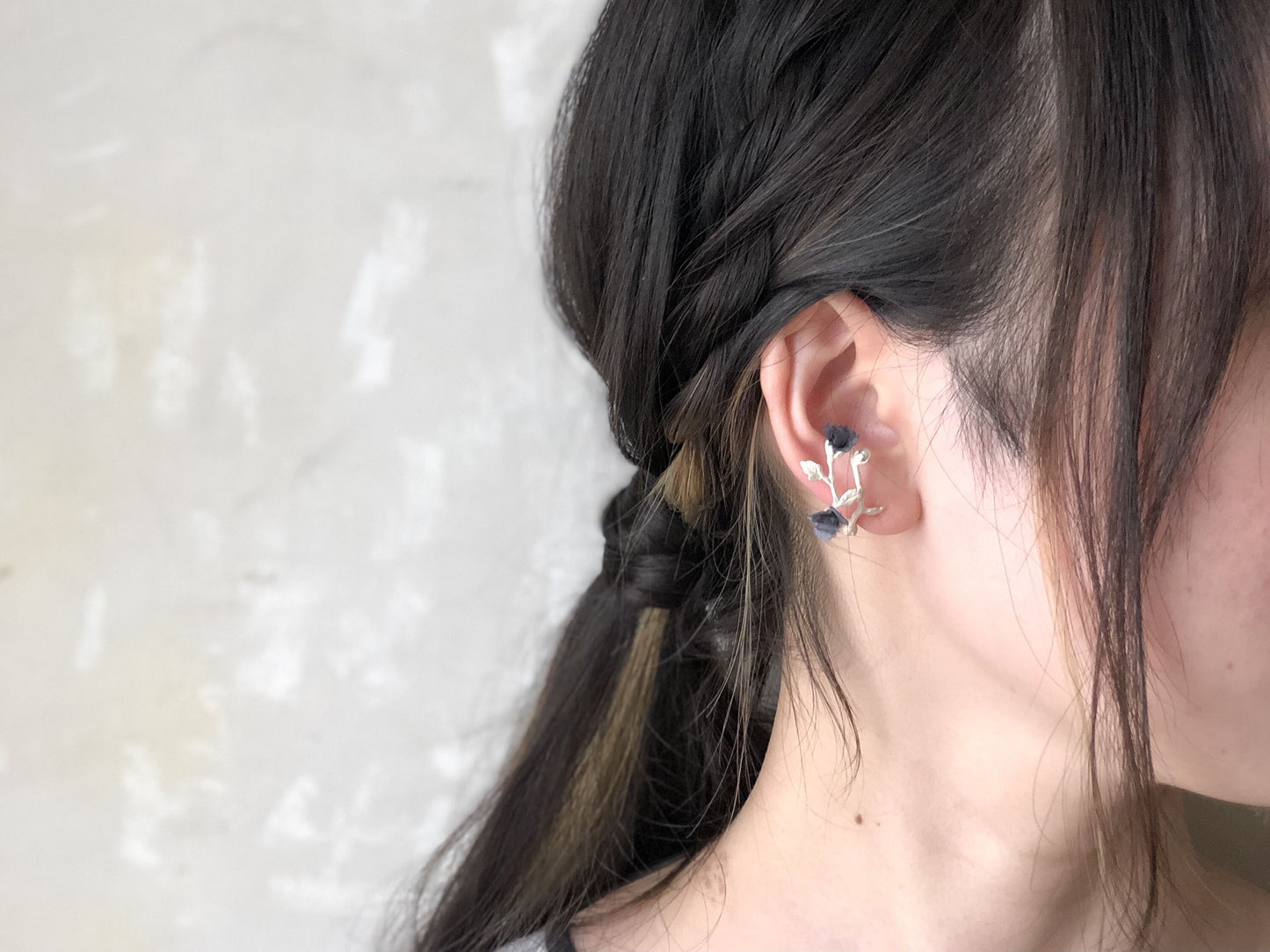花とつぼみのシルバーイヤーカフ*silver