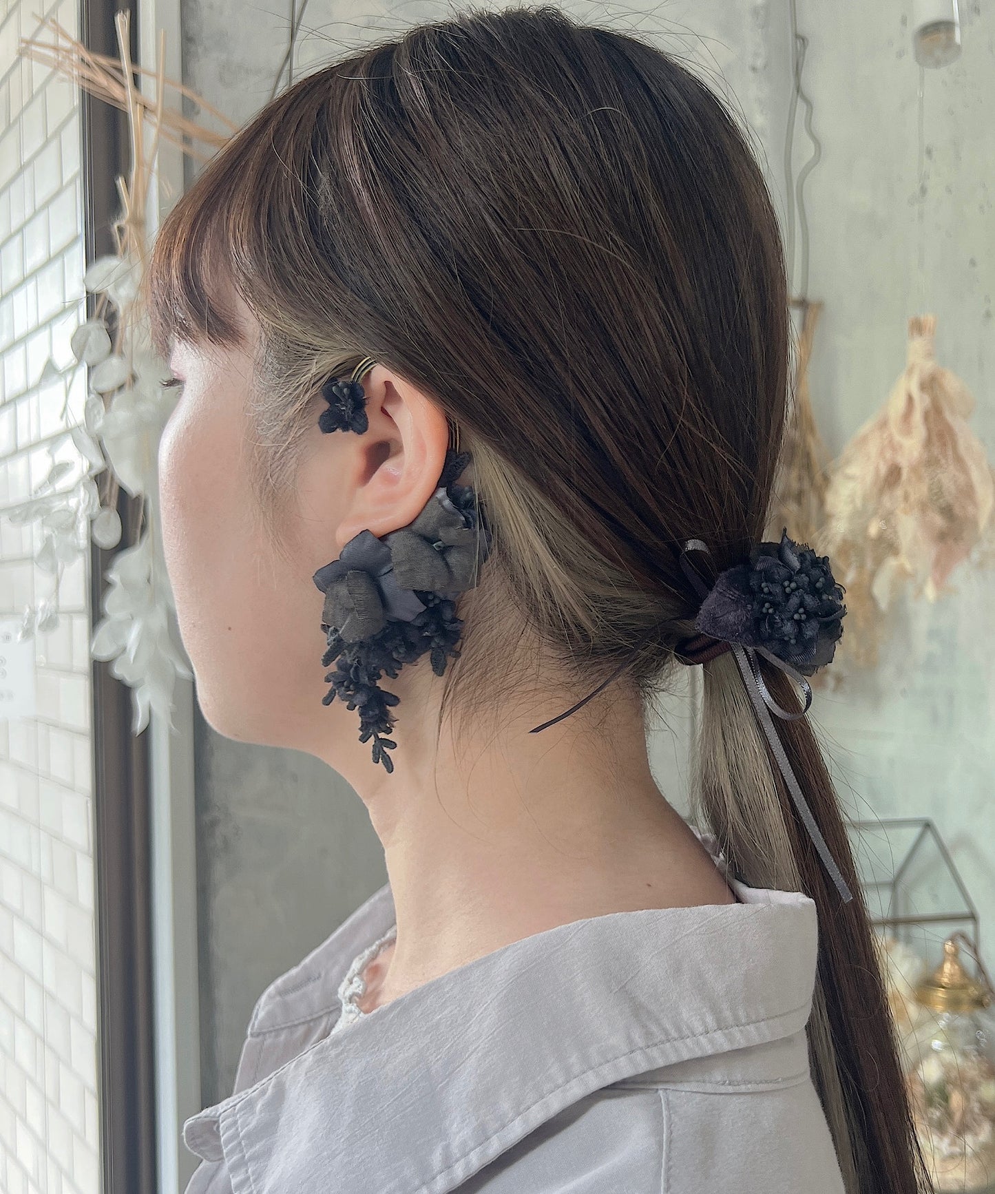 アジサイの花束イヤーフック