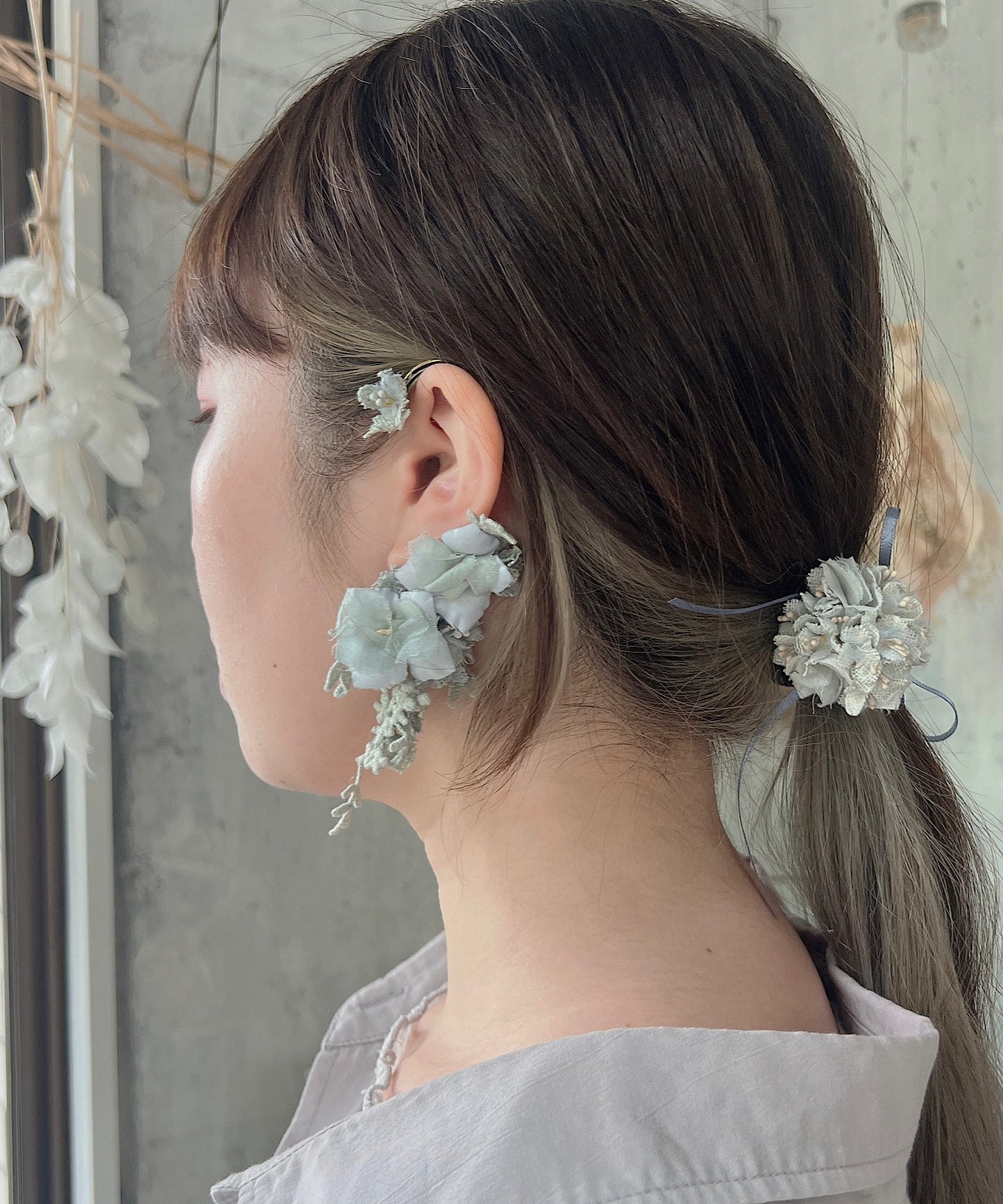 アジサイの花束イヤーフック