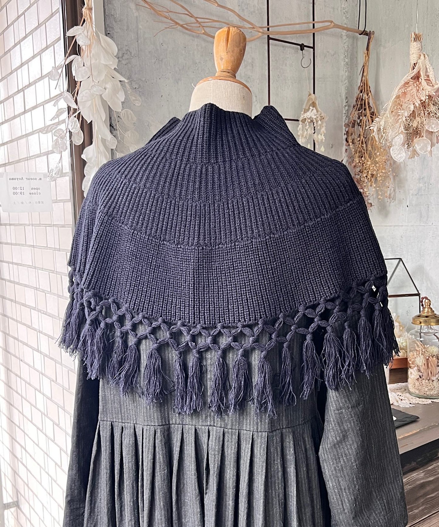 ラウンドポンチョ＊ショールピン付き