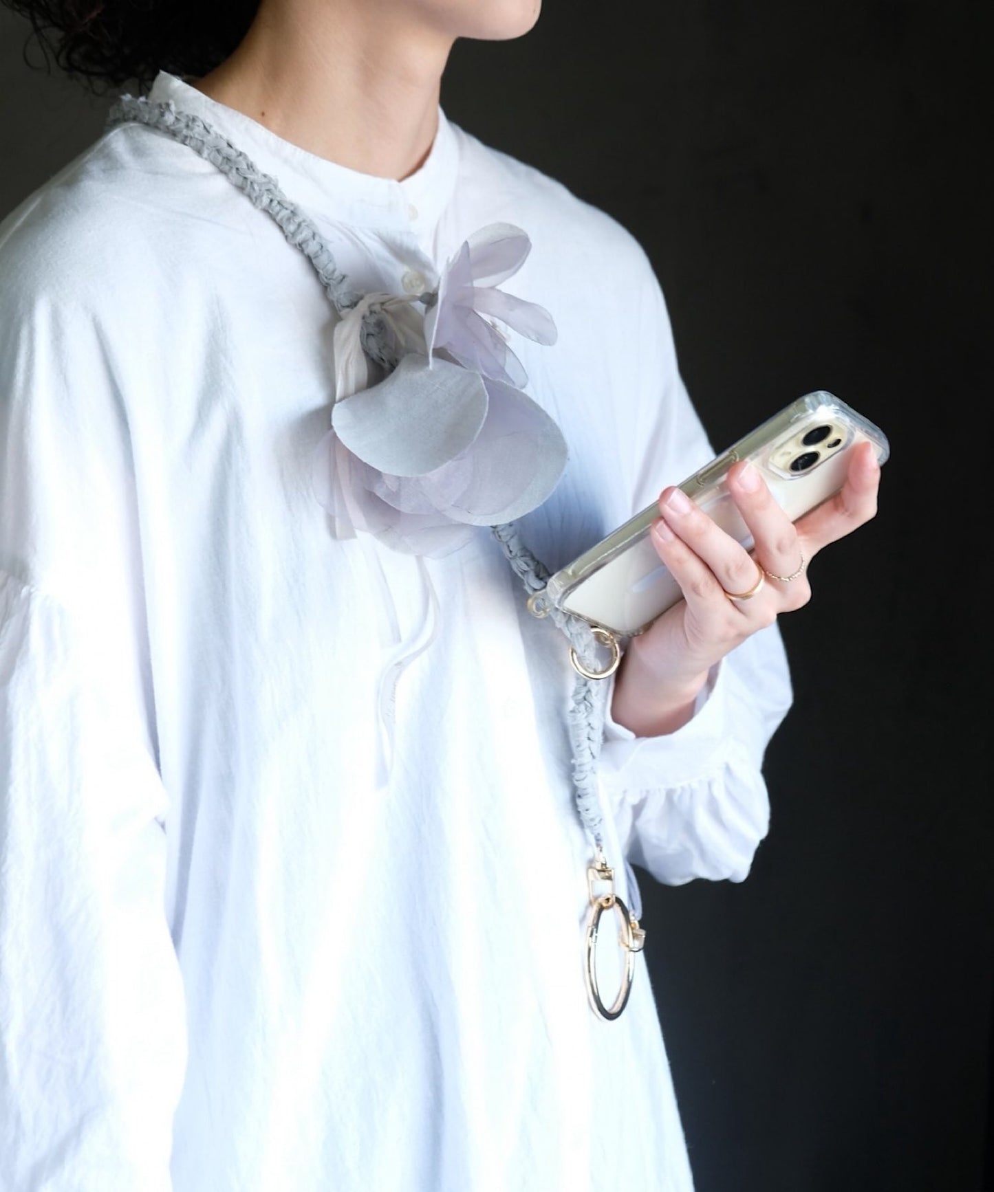 【予約商品】木蓮とリネンのスマホショルダー