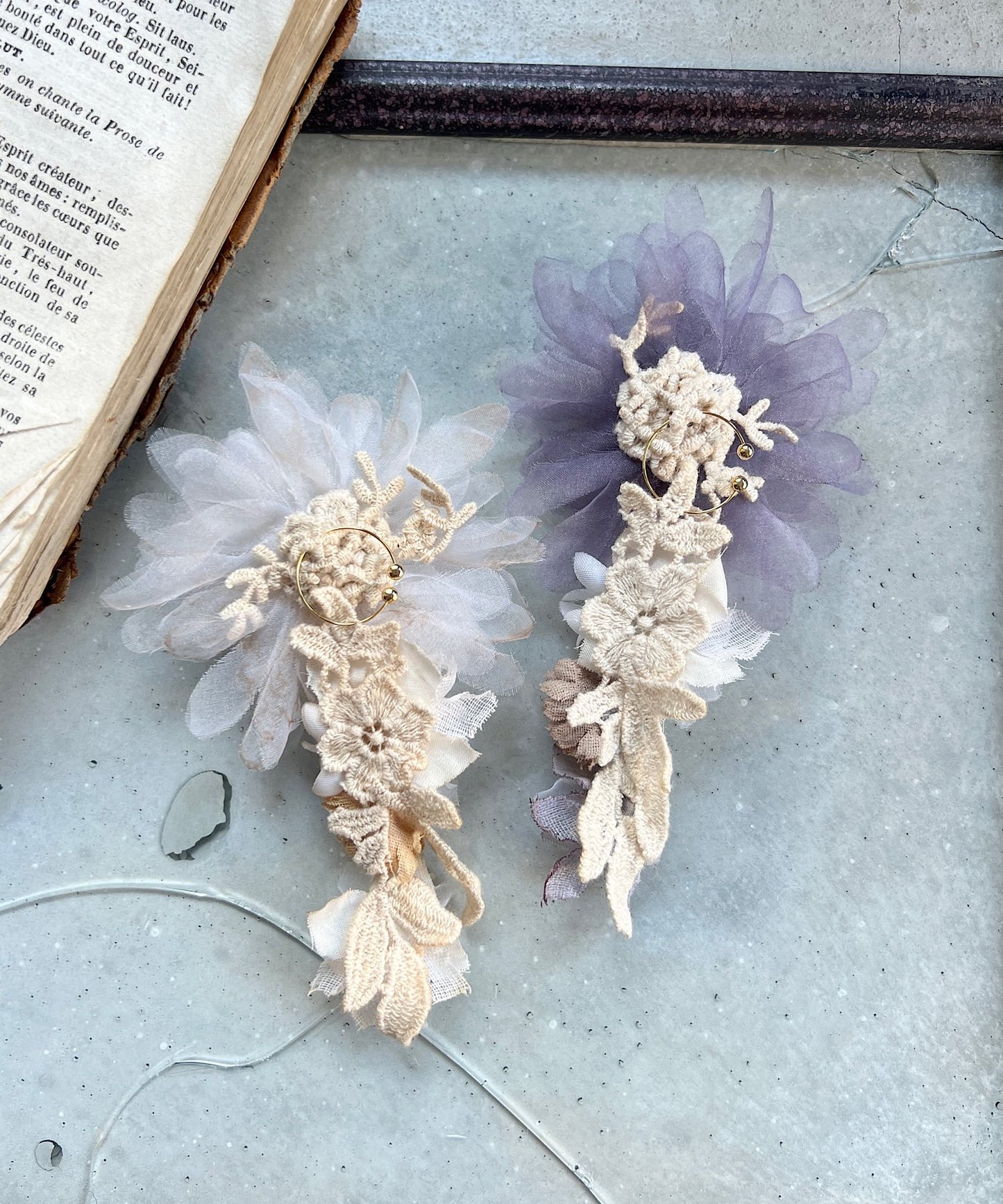 紅茶染めの3wayイヤーカフ