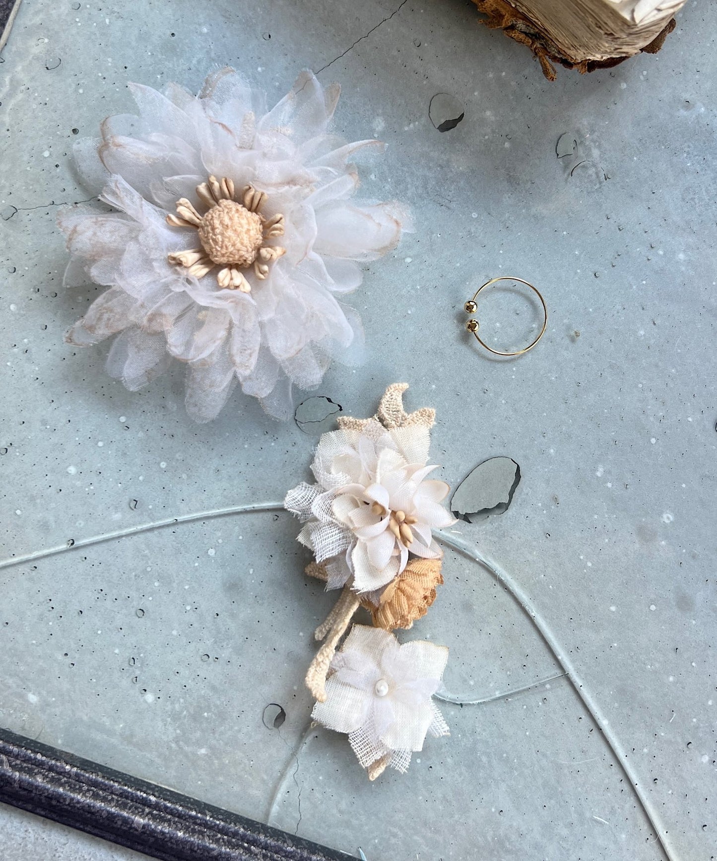 紅茶染めの3wayイヤーカフ