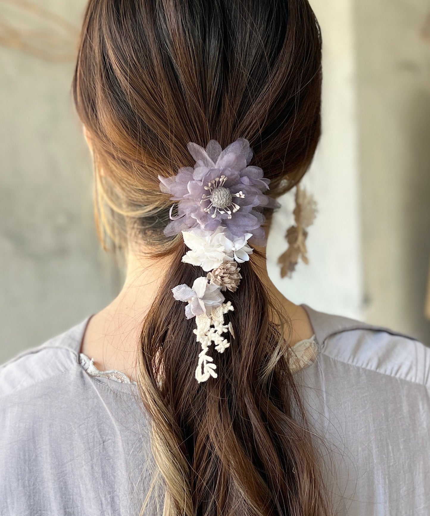 紅茶染めのポニーフック