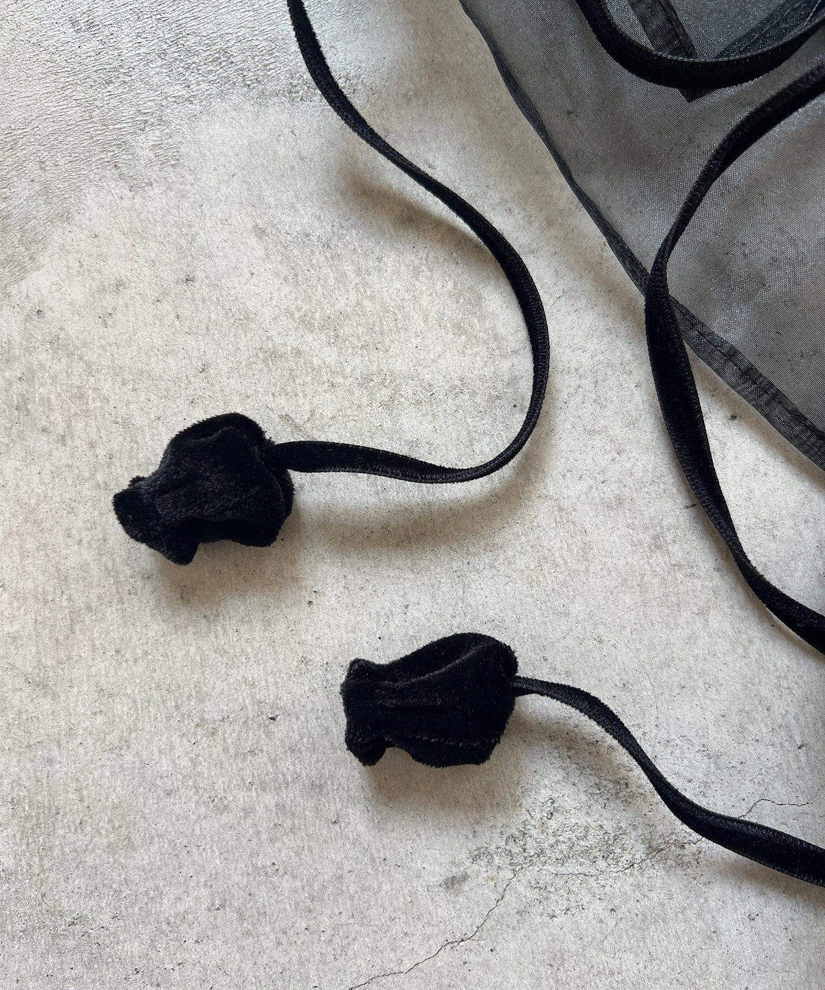 ベルベットとオーガンジーのつけ襟