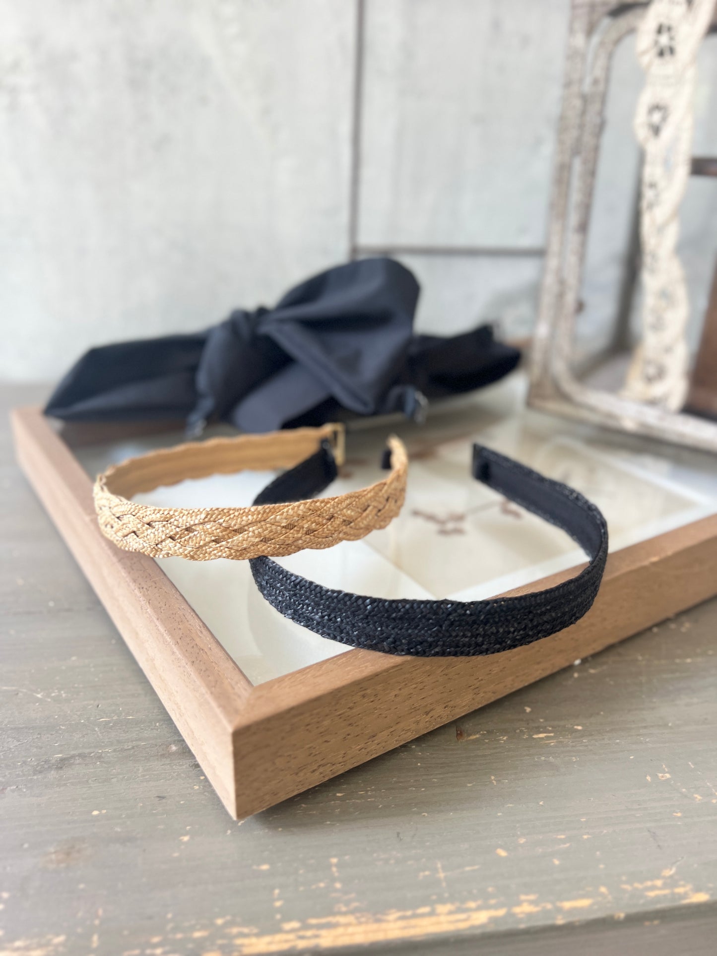 ［ Mia Hat ］Straw Ribbon Headband