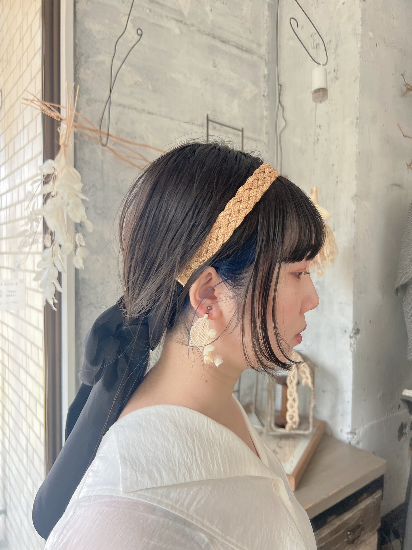 ［ Mia Hat ］Straw Ribbon Headband