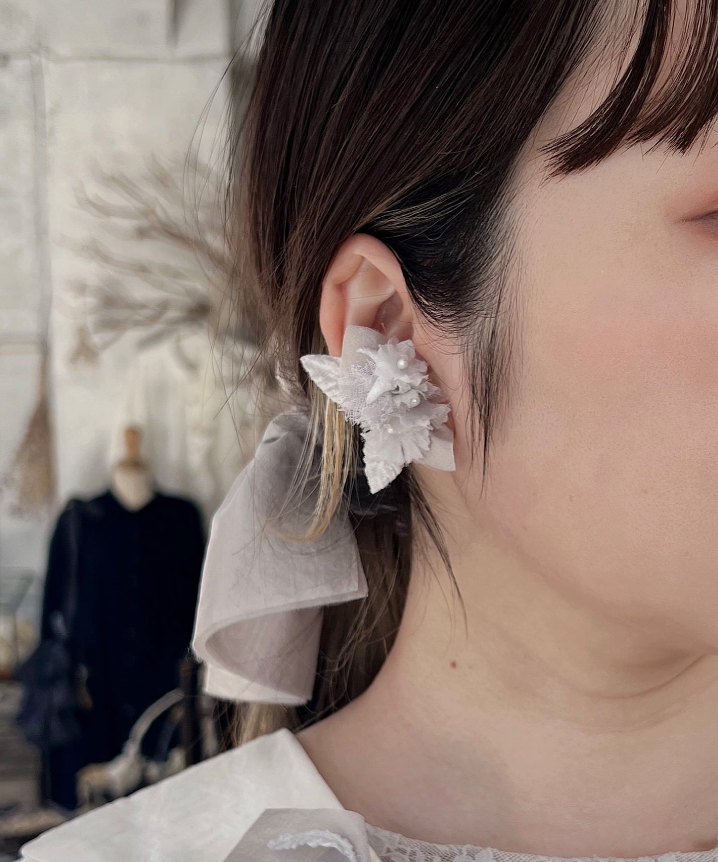 クララとサテンのピアス/イヤリング