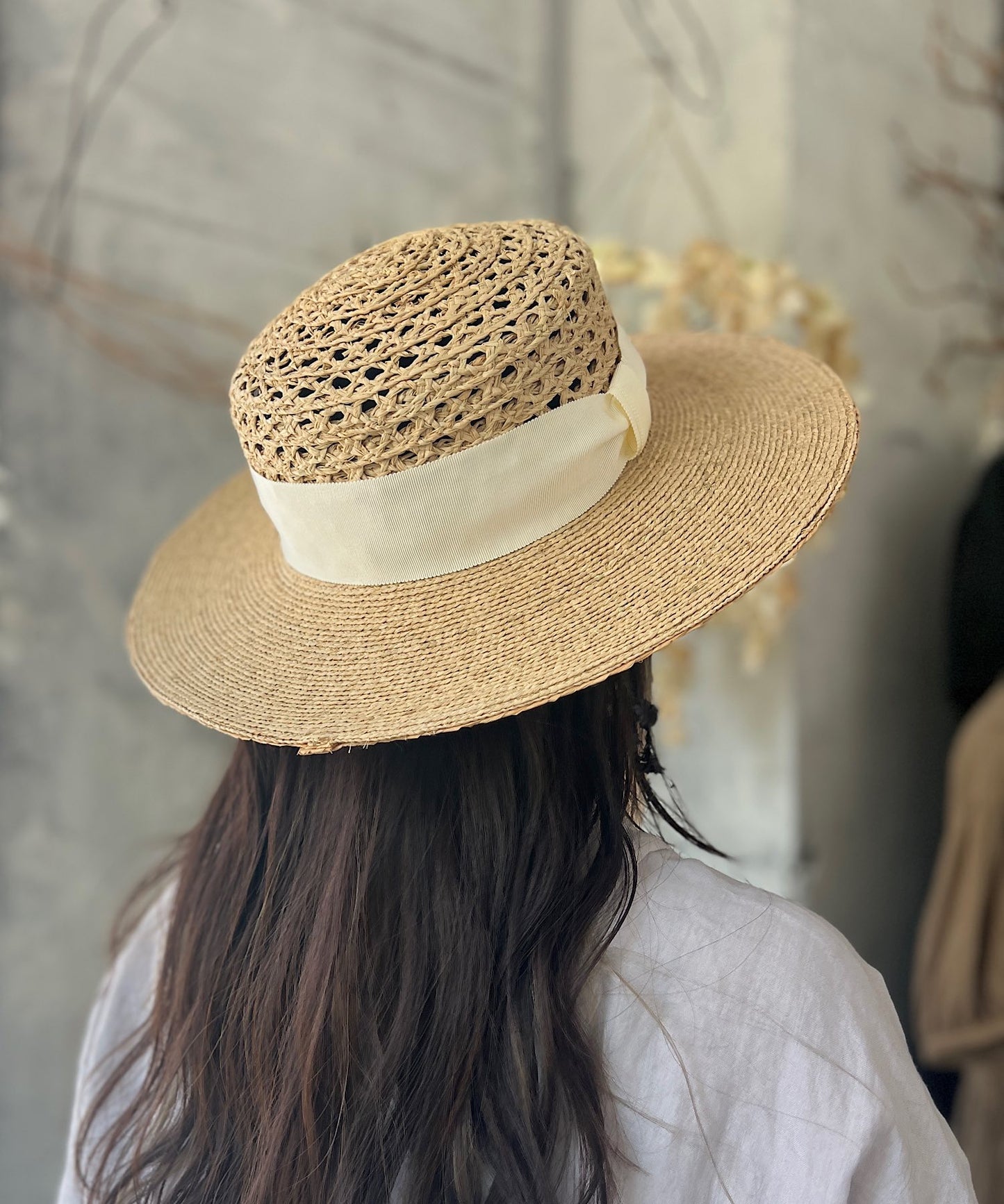 ［ Mia Hat ］Lace Canotier（Wide）