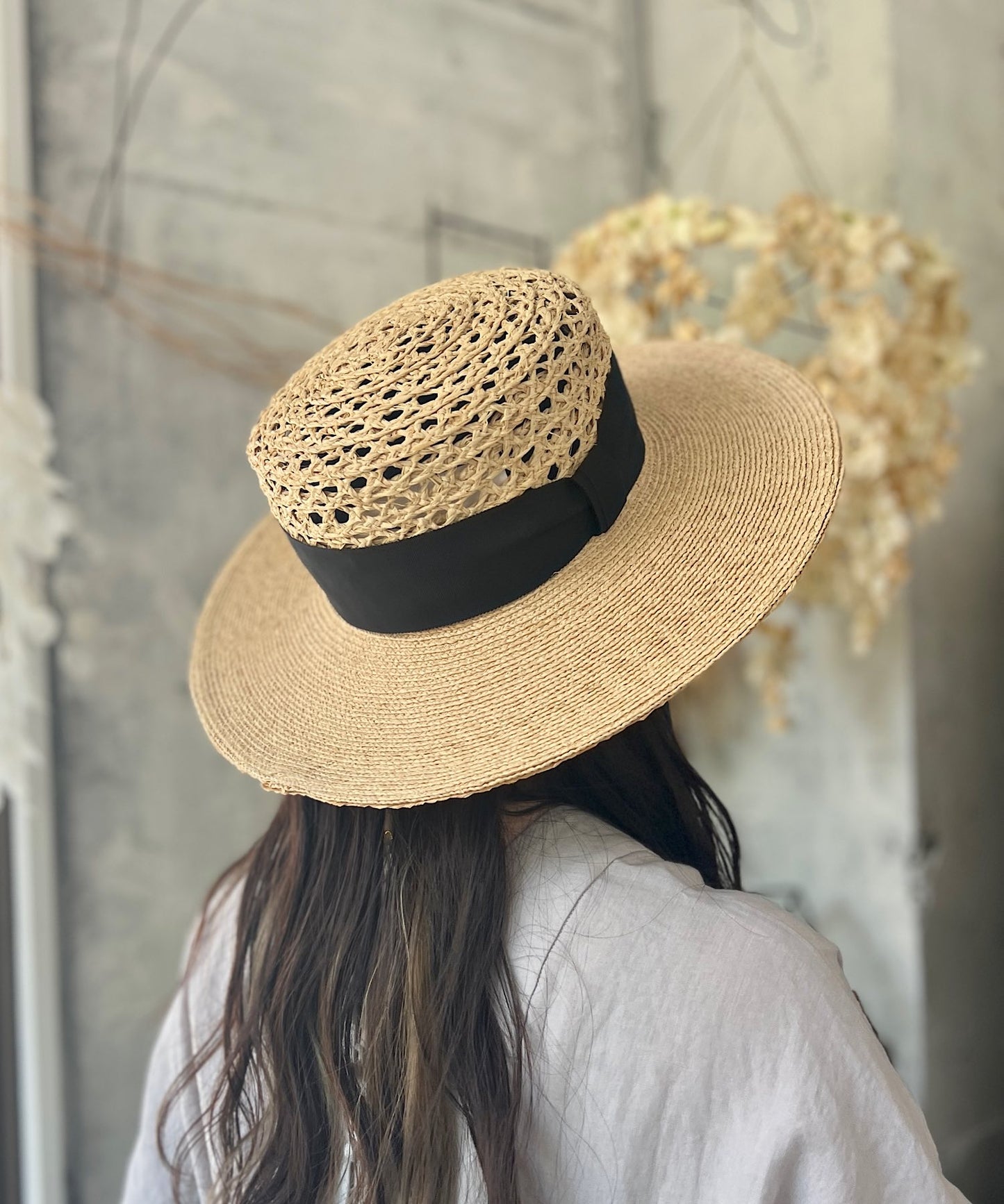 ［ Mia Hat ］Lace Canotier（Wide）