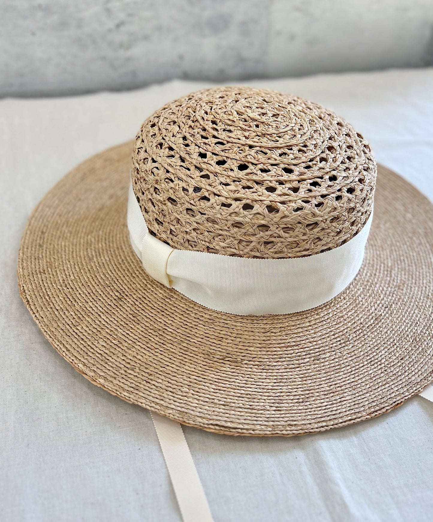 ［ Mia Hat ］Lace Canotier（Wide）