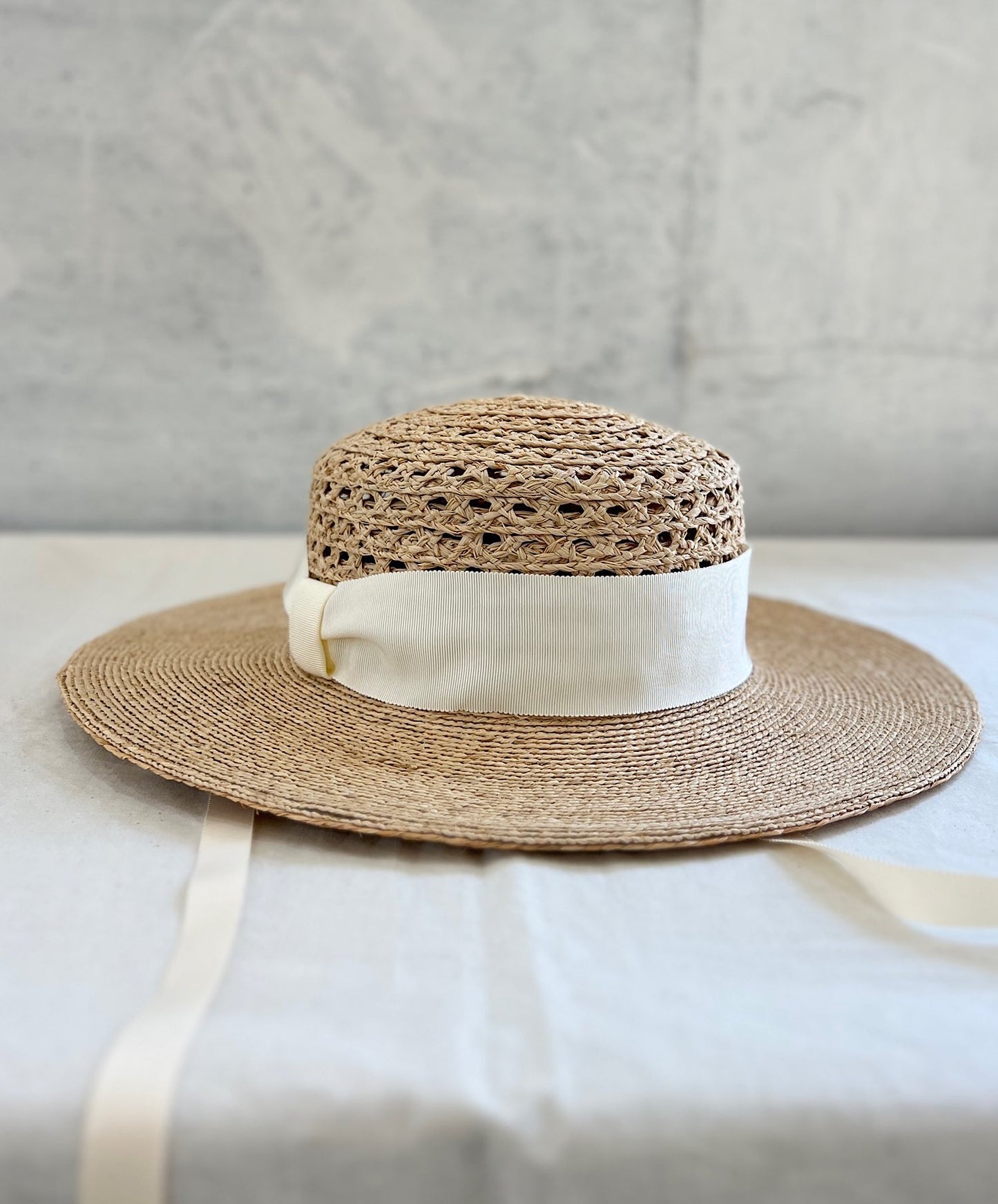 ［ Mia Hat ］Lace Canotier（Wide）