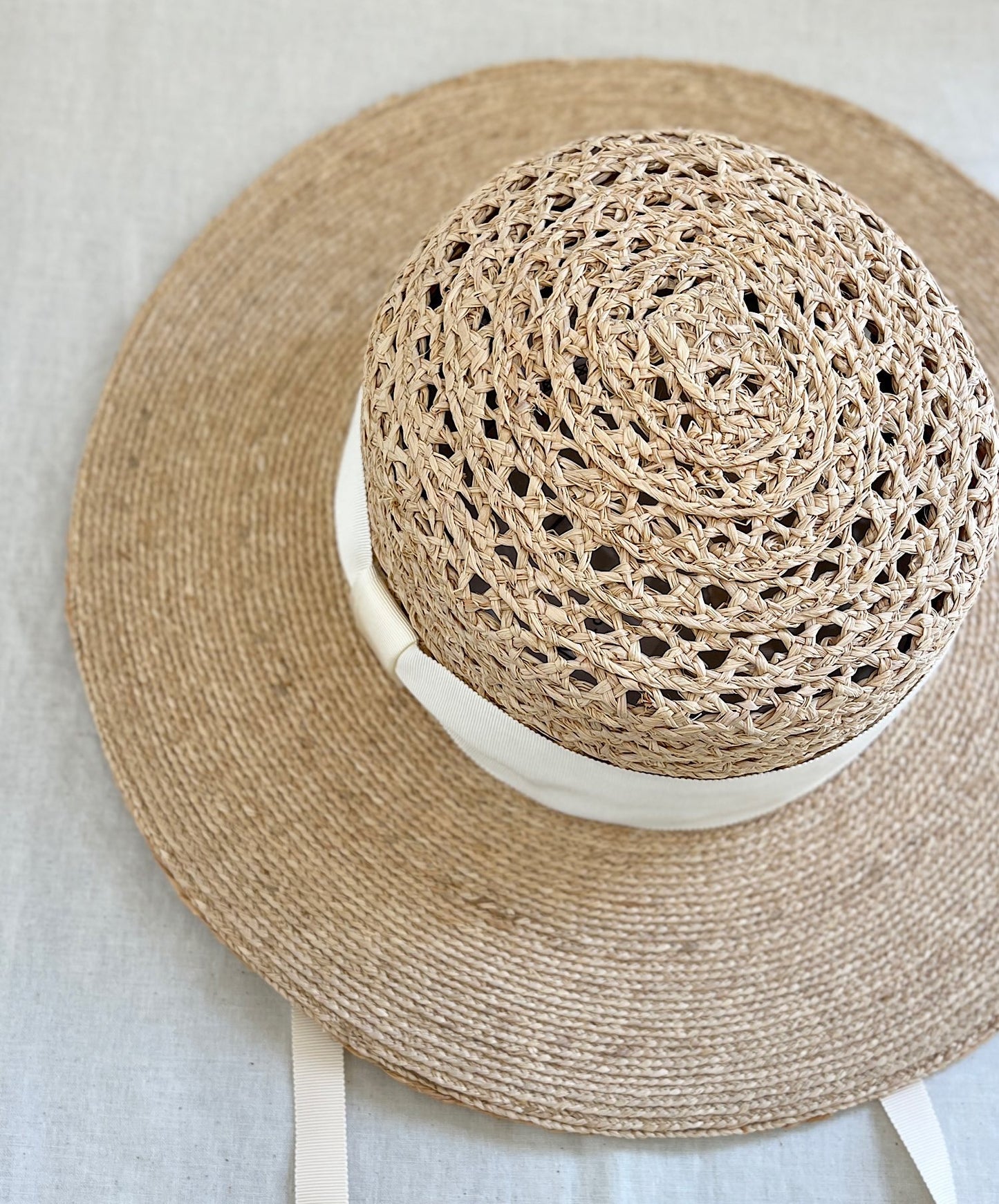 ［ Mia Hat ］Lace Canotier（Wide）