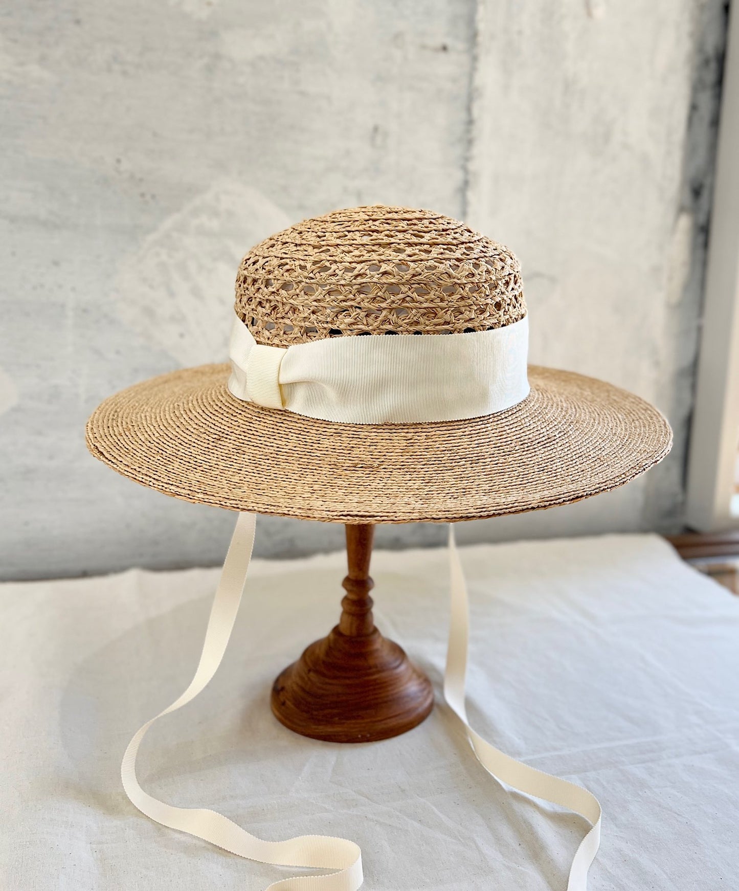 ［ Mia Hat ］Lace Canotier（Wide）