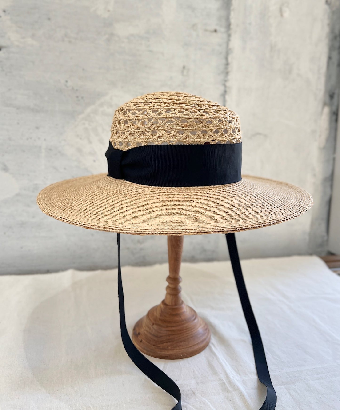 ［ Mia Hat ］Lace Canotier（Wide）