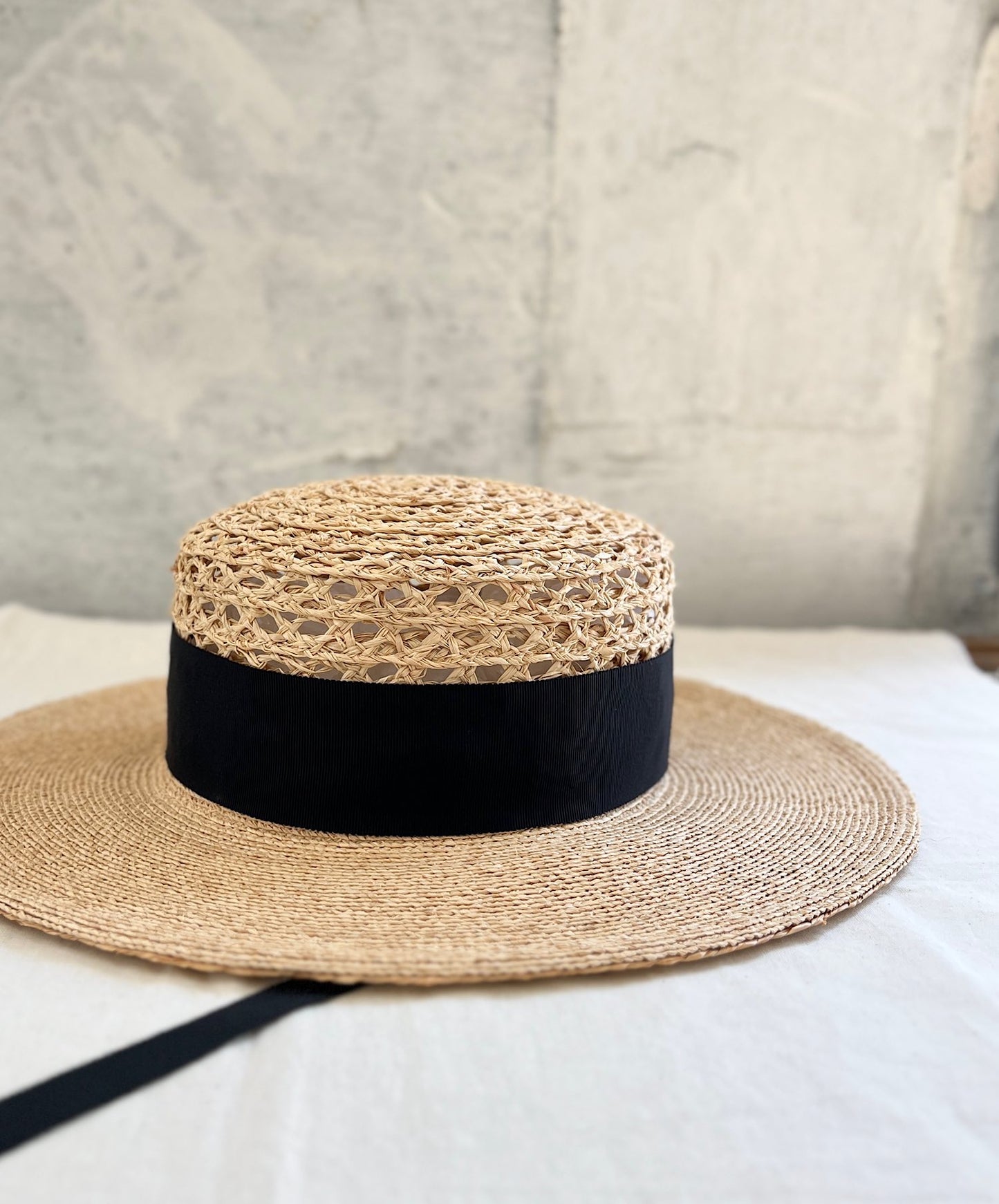 ［ Mia Hat ］Lace Canotier（Wide）