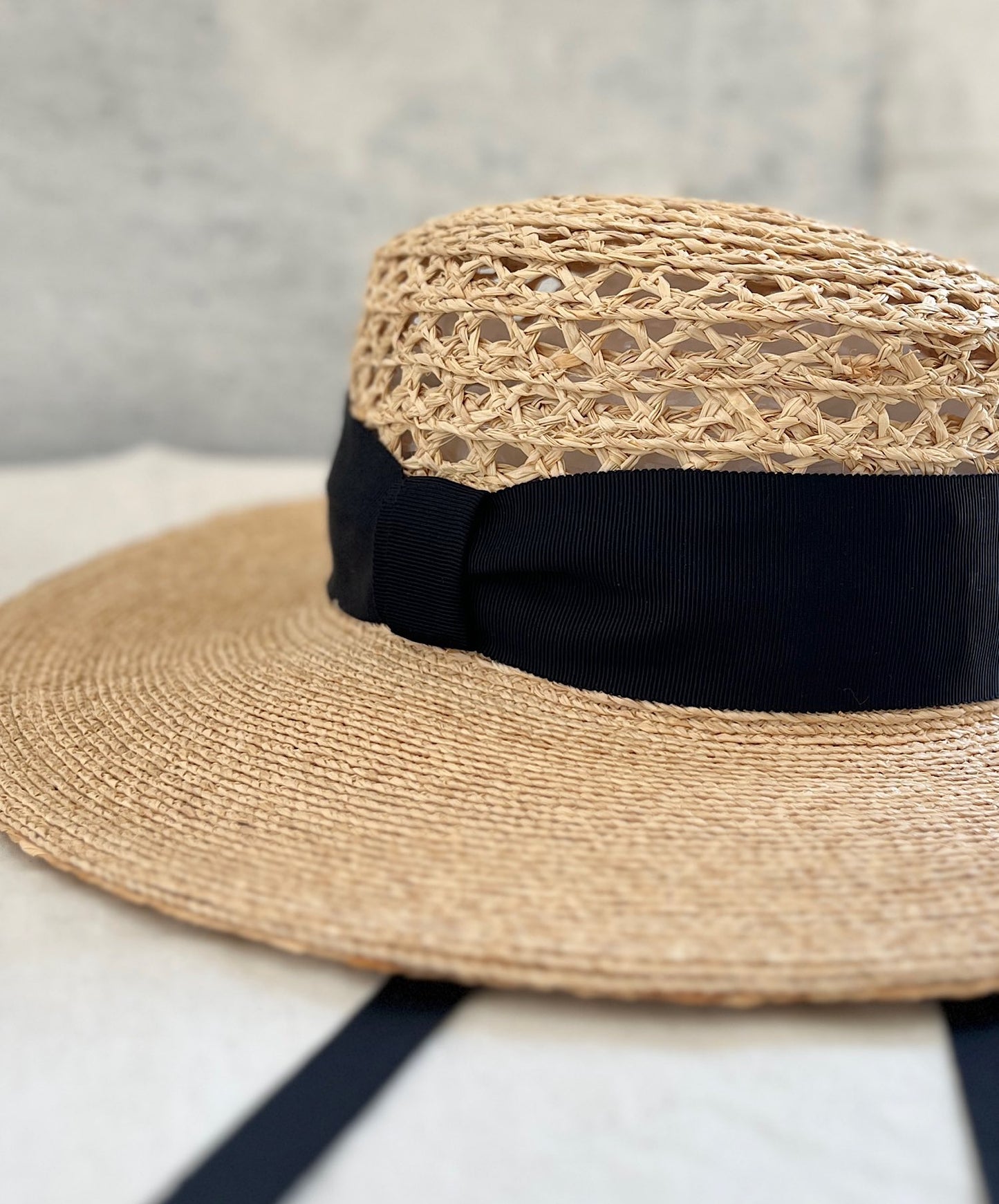 ［ Mia Hat ］Lace Canotier（Wide）