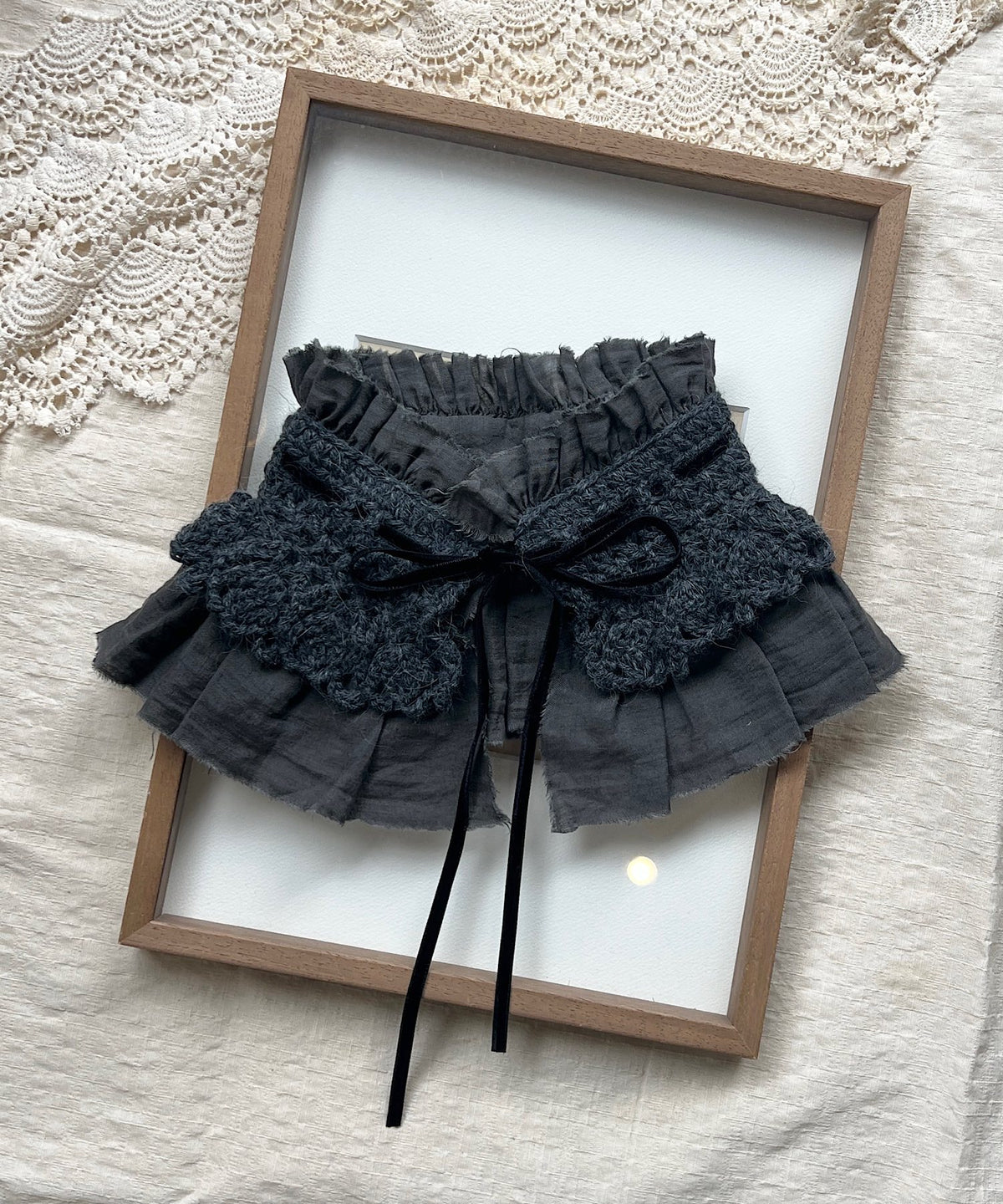 【予約商品】手編みのフリルティペット