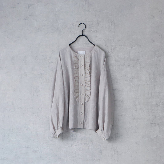 【MAGALI】 コットンスノードット・フリルブラウス