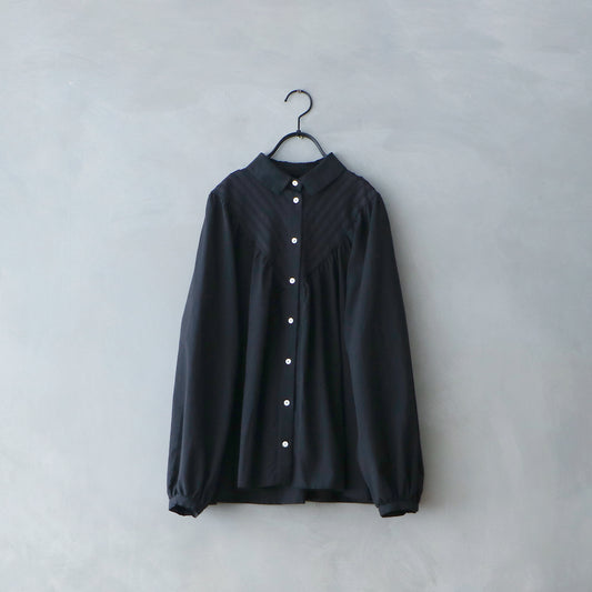 【MAGALI】ブリージー・コットンシルク・レースヨークブラウス