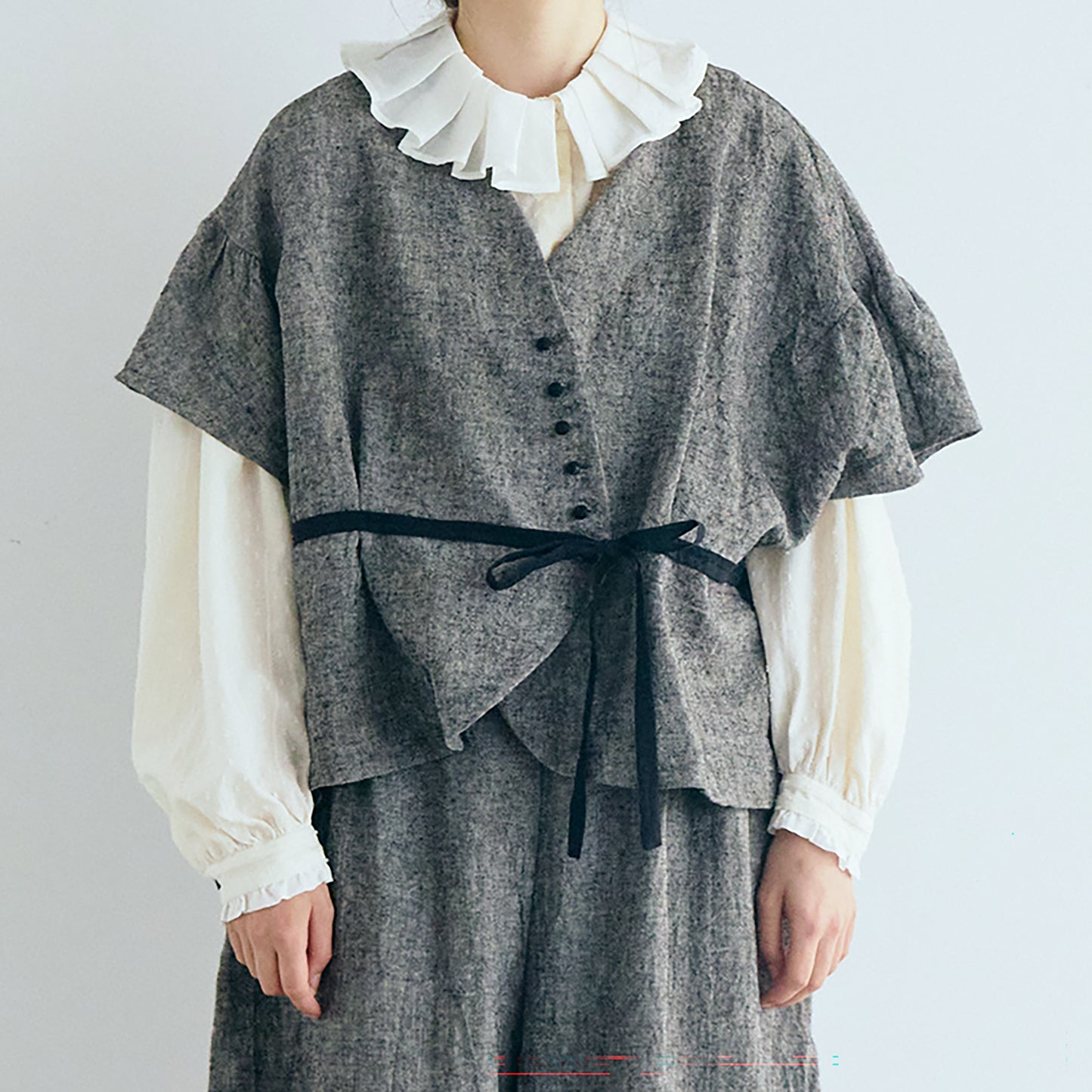 【MAGALI】トリプルウォッシュリネン・カシュクールジレ