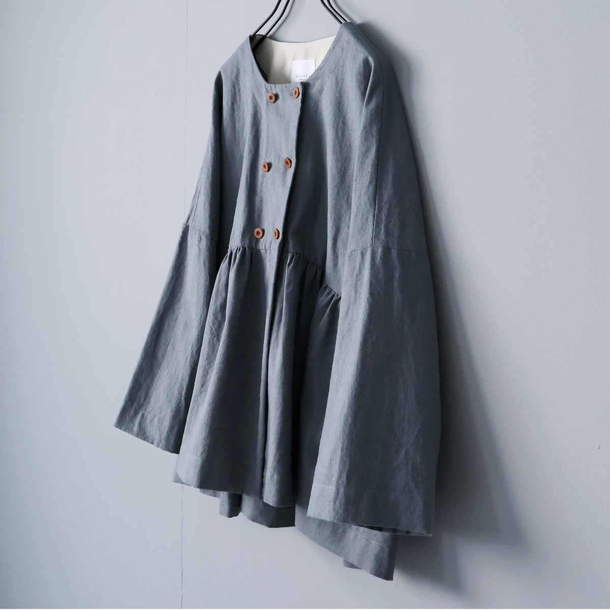 【MAGALI】コットンリネンオーバーダイ・ダブルボタンジャケット