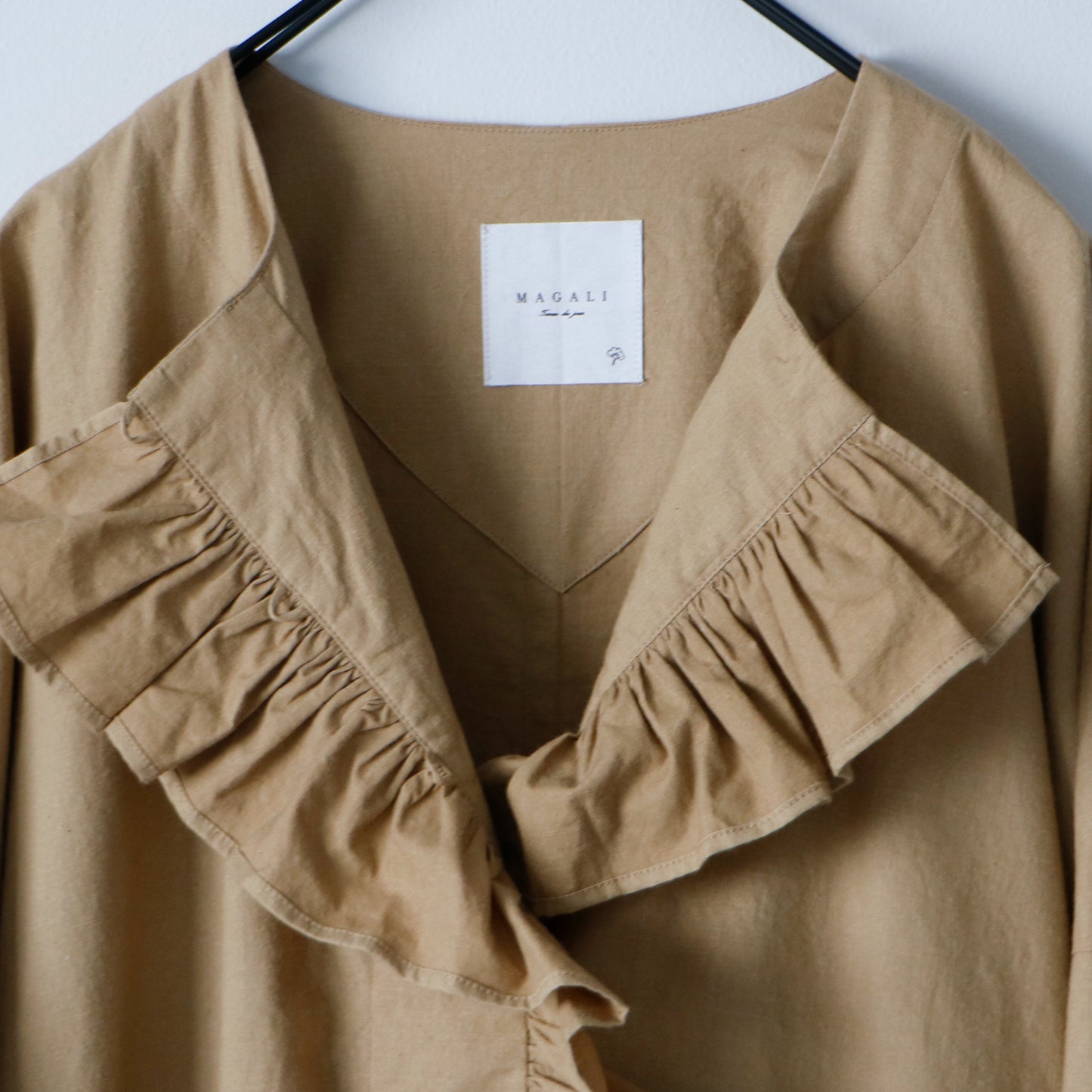 【MAGALI】ピグメントダイコットン・フリルワンピース