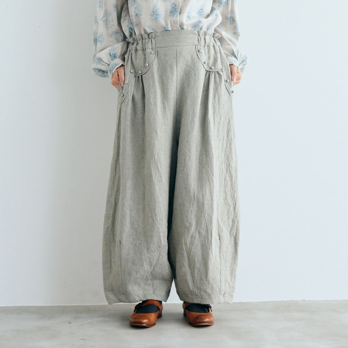 【MAGALI】トリプルウォッシュリネン・アンティークパンツ