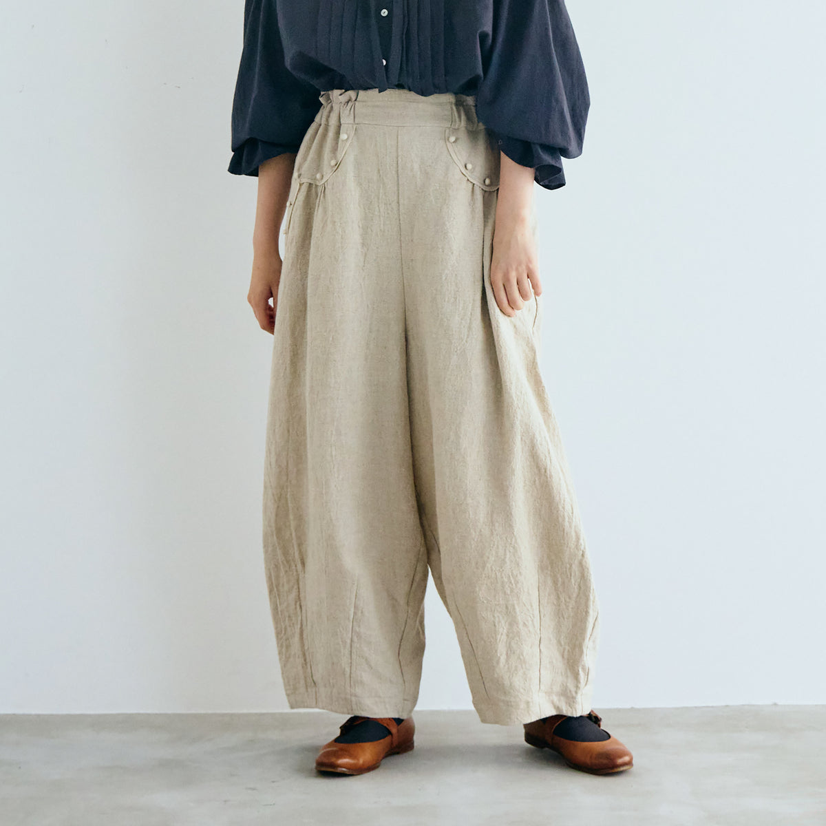 【MAGALI】トリプルウォッシュリネン・アンティークパンツ