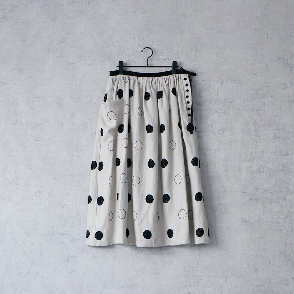 【MAGALI】RONDリネン・サイドボタンスカート