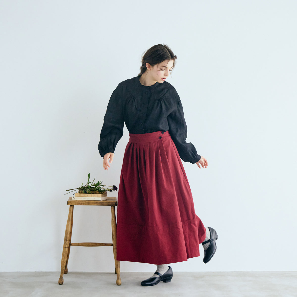 【MAGALI】オールドコットン・ラップ風スカート