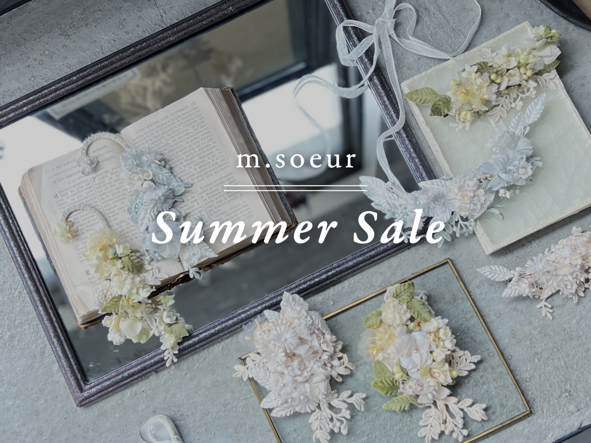 【未使用新品】m.soeur エムスール がま口 flower コサージュバッグ m.soeur（エムスール）の「ドライフラワーのコサージュ